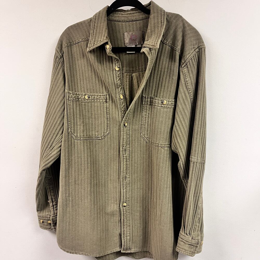Vintage Men's The Territory Ahead 100% cotton heavy weight ribbed button down L